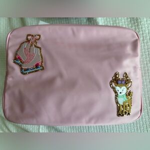 Stoney Clover Lane Large Pouch pink Flamingo Winter patches